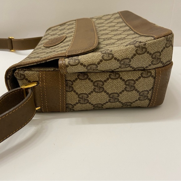 Vintage Gucci Brown Monogram GG Coated Canvas Shoulder Bag - Picture 7 of 16